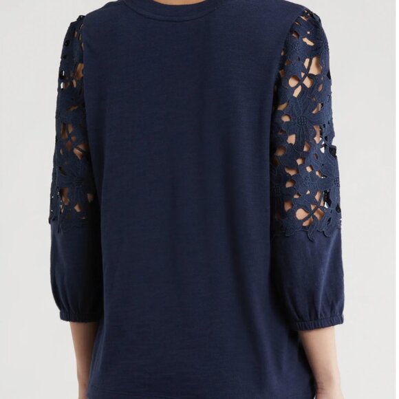 NWT Caslon Lace Mixed Media Top - Picture 5 of 6